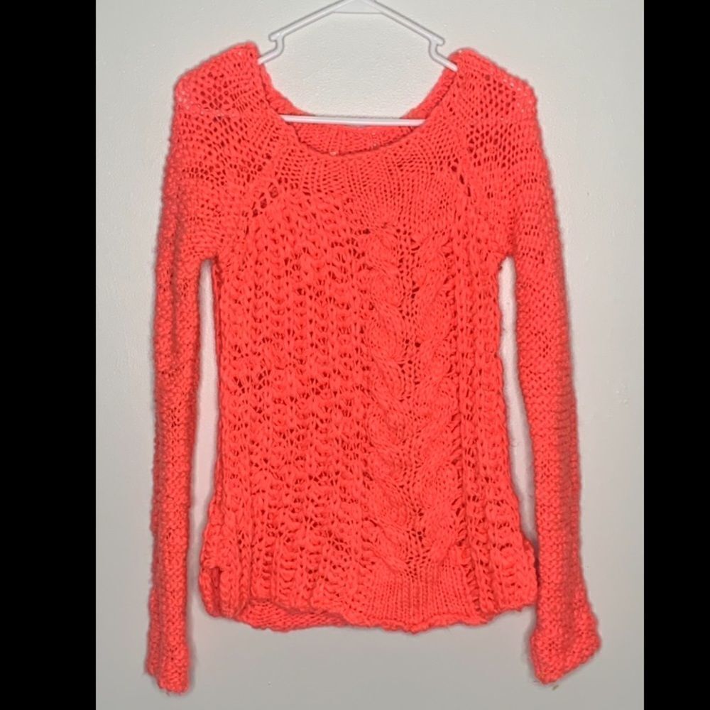 FP Hot Tottie chunky cable knit sweater. Small